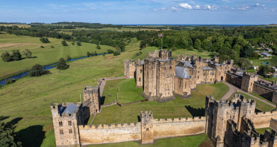 Alnwick castle aerial