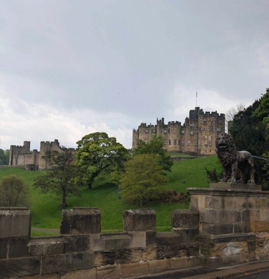 Alnwick castle view from bridge