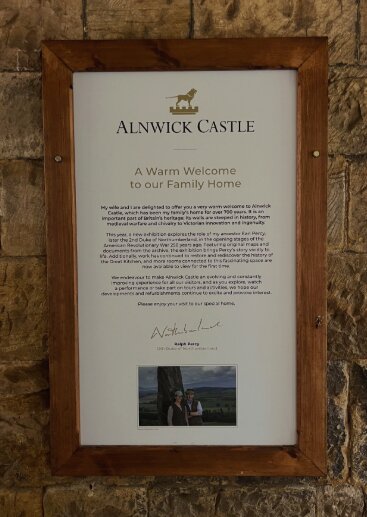 Alnwick castle welcome
